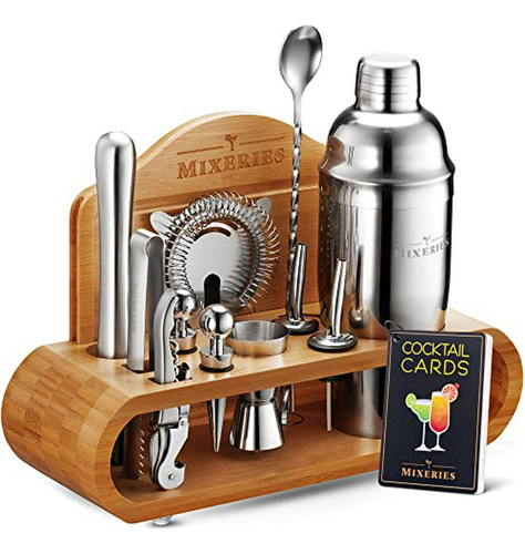 Kit Bartender De Mixología Con Soporte - Set De 18 Piezas Pa