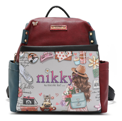 Mochila Estampada Múltiples Compartimentos Nikky World Nikky By Nicole Lee Ss24