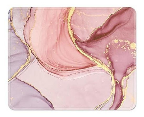 Pad Mouse - Gaming Mouse Pad, Marble Pretty Pink Square Mous