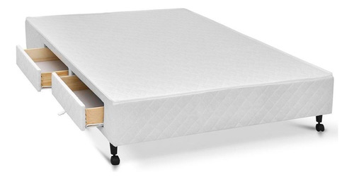 Cama Box Base C/gavetas King Poli Branco (193x27-c/4 Gav)ca