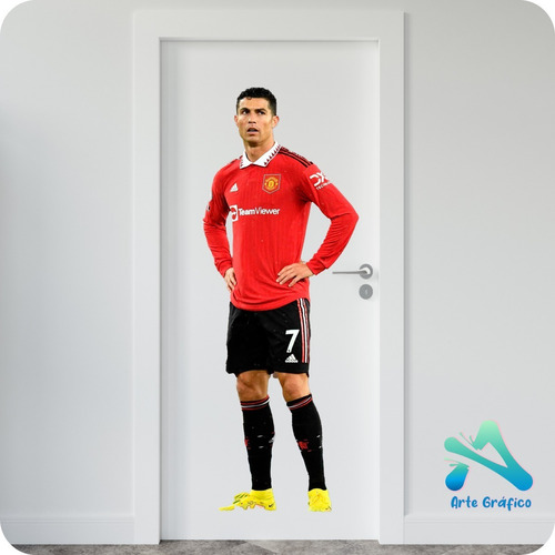 Vinilo Pared Puerta Cristiano Manchester United