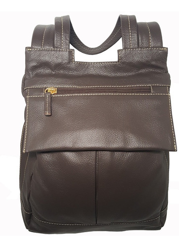 Imagem 4 de 10 de Mochila Feminina Preta De Couro Legítimo Genuíno Resistente