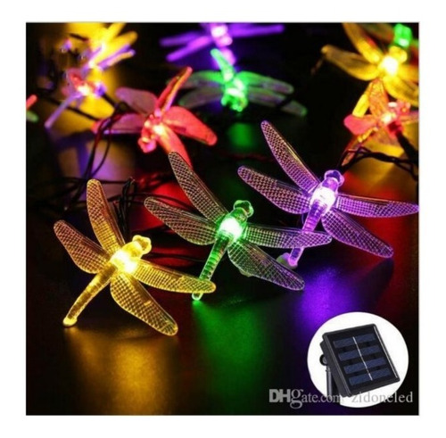 Imagen 3 de 4 de Guirnaldas Solar De 5 Mt Modelo Libélula Luces Multicolores