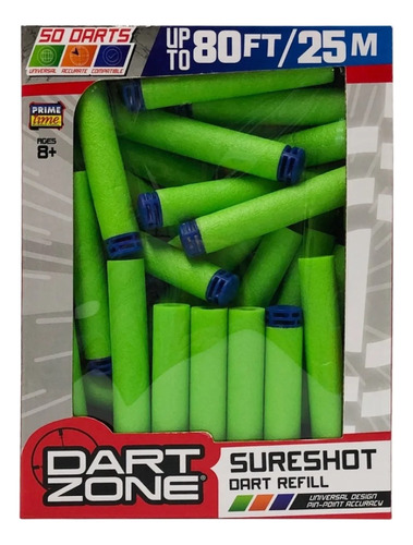 Pack 50 Dardos Dart Zone Wabro 61087 Color Verde Liso