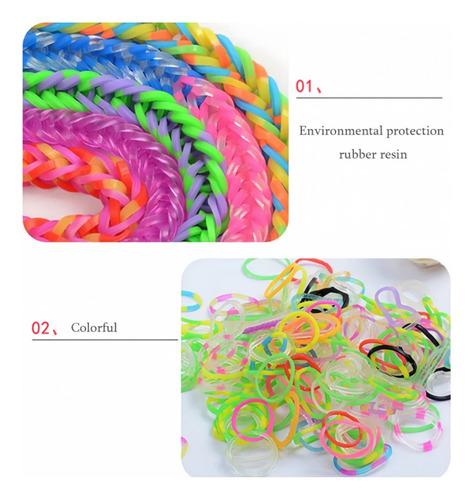 Kit De 1500 Piezas Para Hacer Pulseras Con Bandas Elásticas
