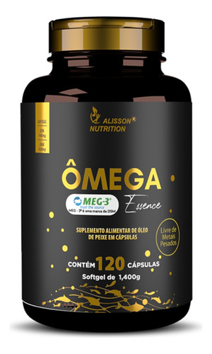 Omega 3 Essence 1400g 120 Cápsulas - Alisson Nutrition Sabor Sem sabor