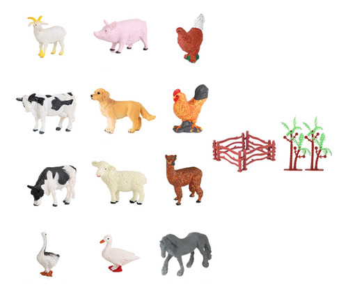 12 Piezas Figuras De Animales De Granja Juguetes, Mini