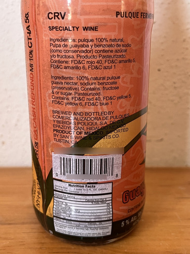 Antigua Botella Bebida Pulque Cool Passion No Refresco Soda (Usado)