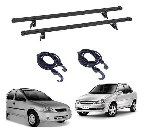 Rack Teto Suporte Corsa Hatch E Classic 4 Porta + 2 Elástico