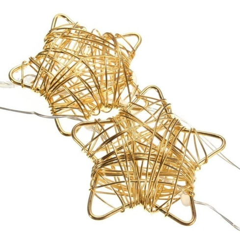 Imagen 5 de 8 de Cadena De Luces Led 10 Estrellas 2 Metros Funciona Con Pila