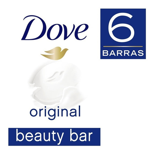 Jabon en barra Dove Cream Original 6 unidades de 90g cada una