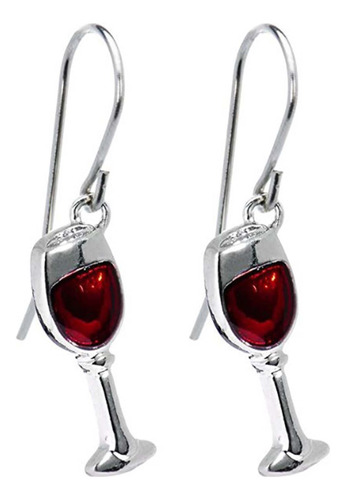 Pendientes Colgantes D4 Con Forma De Copa De Vino Tinto R, D