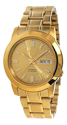 Reloj Seiko 5 Clásico Automático En Tono Dorado Snkk20k1