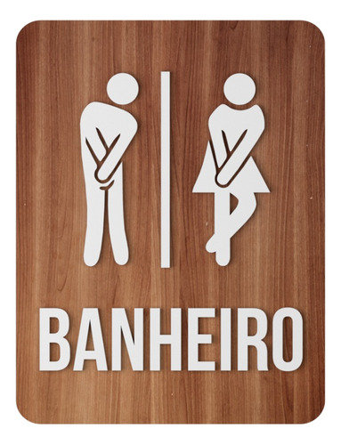 Placa Sinalização Banheiro Feminino Masculino Restaurante