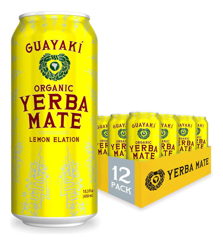 Yerba Mate Con Limón, Orgánico, 16 Oz Líquidas, 12 Unidades