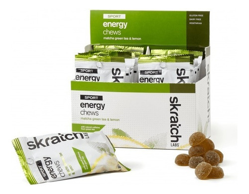 Skratchlabs Energy Chews Matcha Green Tea And Lemons 10pz Sabor Matcha Green Tea & Lemons