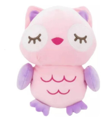 Lechuza De Peluche Super Soft Rosa Kawaii Búho 