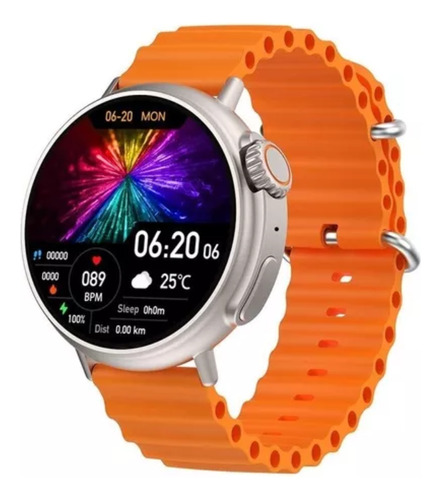 Relogio Smartwatch G9 Ultra Redondo Masculino Feminino Cor Da Pulseira Laranja