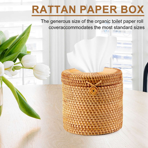 Caja De Pañuelos De Ratán, Cubierta De Papel Higiénico, Sopo
