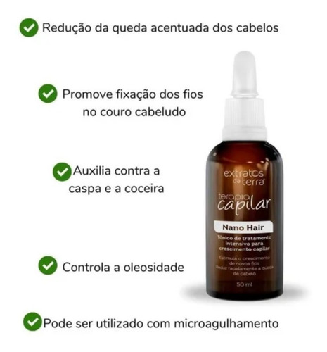 Imagem 3 de 4 de Kit 3 Tônicos Crescimento Capilar Shampoo Extratos Da Terra