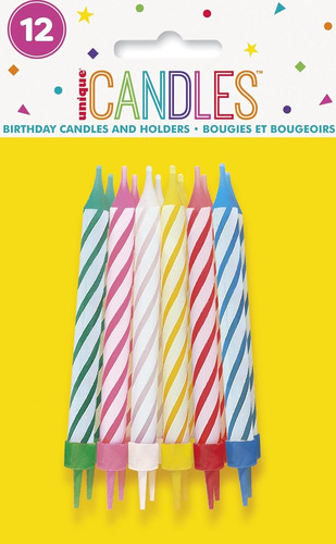Velas De Cumpleaños En Espiral Multicolor Con Soporte