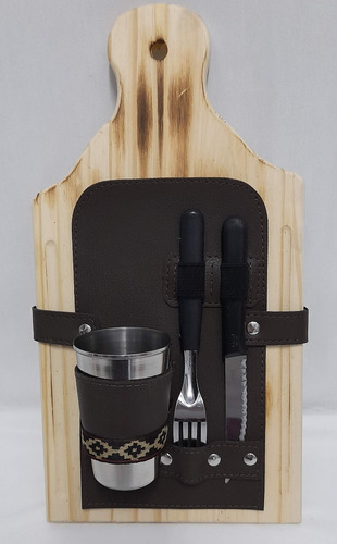 Kit  Completo Asado Cuchillo Tenedor Plato Vaso