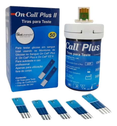 On Call Plus 2: Kit (150 Tiras Reagentes) + 15 Lancetas Azul