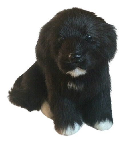 Muñeco De Peluche De Cachorro De Perro Negro Realista