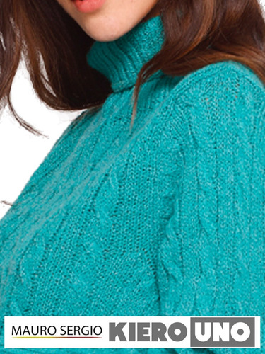 Imagen 3 de 8 de Sweater Polera Mujer Pullover Lana Con Trenzas Kierouno