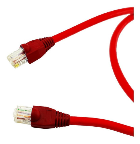 Kit 10 Un Cabo De Rede 1m Cat6 Furukawa Rj45 Vermelho Giga