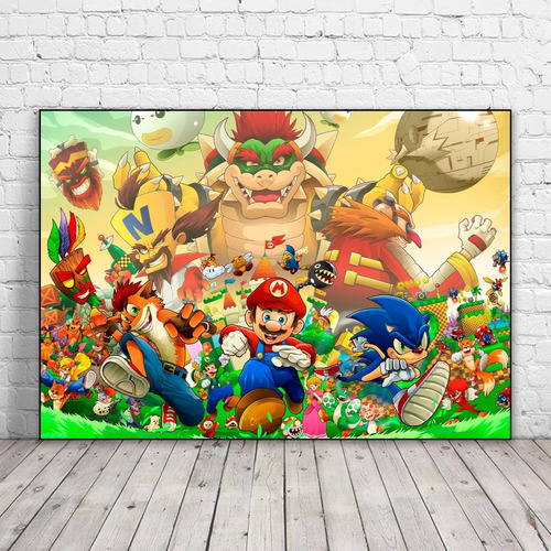 Cuadro Decorativo Nintendo Super Mario Bros Luigi