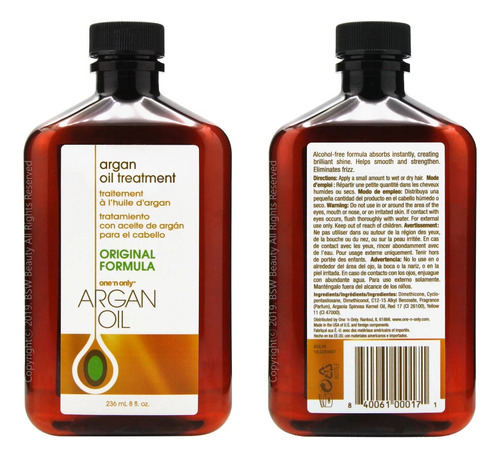 Aceite Argan Babyliss Tamaño Grande 250ml Original Importado