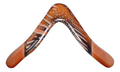 Boomerang Madera Fiebre Australiana Obra Arte Aborigene