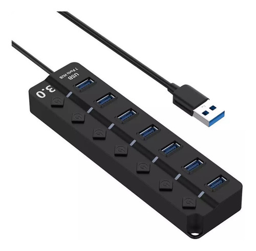 Hub Switch Usb 3.0 De 7 Puertos E Interruptor On Off 5 Gbps