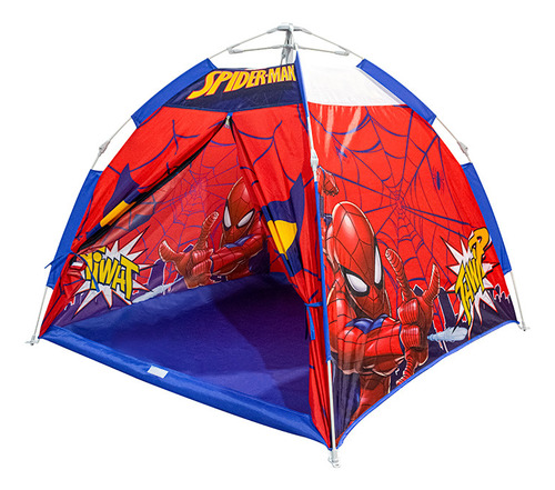 Carpa Estructural Spiderman 1 Persona 128 X 128 X 110 Cm Color Rojo
