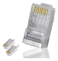 Comprar 100 Pzas Conectores Plug Ftp De Cat 6 Rj45 Slim Company Blindados Para Cable Red Ethernet