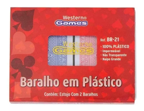 Jogo De Baralho 100% Plástico Western Br-21