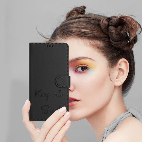 Funda De Piel Con Forma De Cara Sonriente Para Motorola Edge 50 Fusion Con Ranuras Para Tarjetas, Cierre Magnético, Cartera, Bloqueo Rfid, Soporte