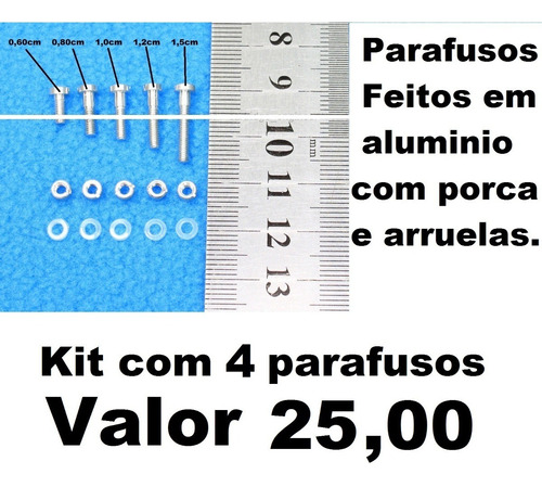 Kit 4 Parafusos Para Capsula Headshell Qualquer Tamanho