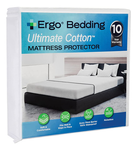 Ergo Bedding Ultimate Cotton Mattress Protector-queen Size, 