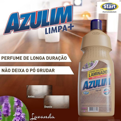 3 Unid. Limpa Pisos Laminados Azulim 750ml Taco /assoalhos