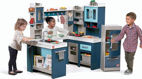 Juego De Cocina De Madera; Azul