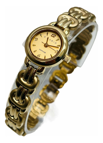 Reloj D Mario Fc1226 Joya Cristal Zafiro Enchape En Oro