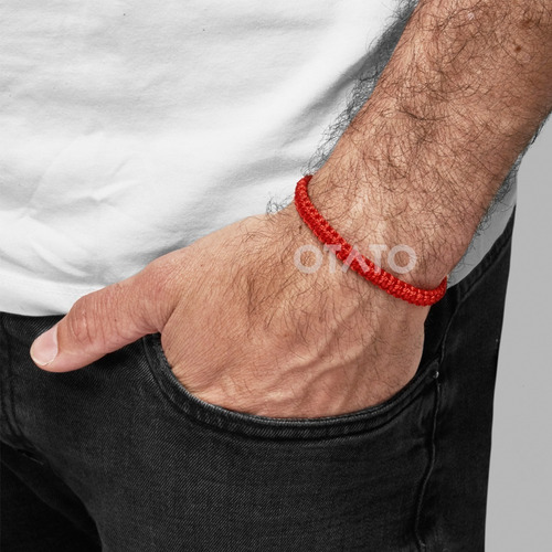 Imagen 3 de 10 de Pulsera Hombre - Pulsera Mujer Pulsera Roja Pulsera Suerte Aura Protectora Contra Envidia Amuleto Proteccion Hilo Rojo