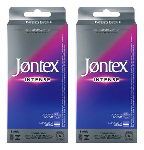 Preservativo Jontex Intense Texturizado 2x + Estimulante 8un