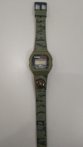Relógio Rambo Vintage Anos 80 Antigo Com Bussola -n Funciona