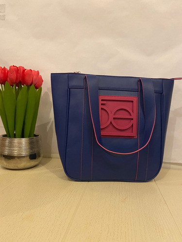 Bolsa Tote Azul/rosa