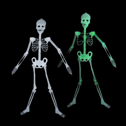 Imagen 1 de 3 de Esqueleto Colgante Glow 30 Cm Brilla Guirnalda Halloween
