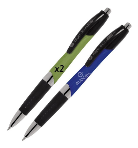 Boligrafo Retractil Tinta Azul Negra X2 Unidades