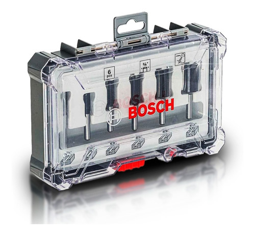 Set 6 Fresas Bosch Para Router Fresadora Juego Vastago 1/4
